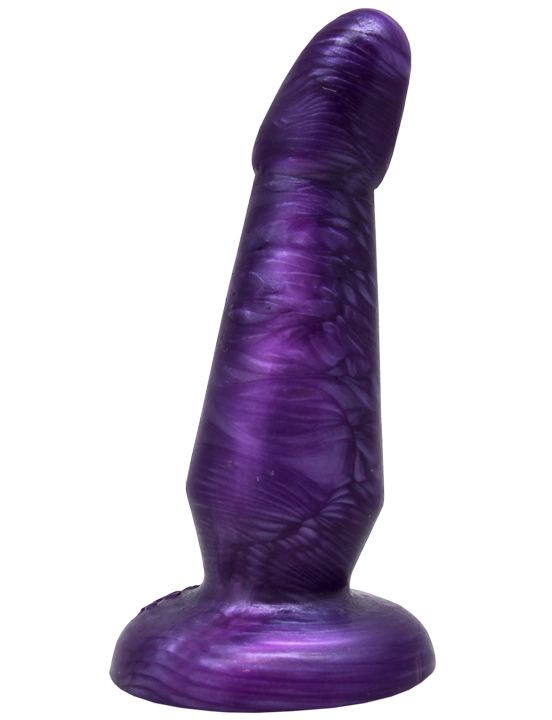 Анальная пробка изогнутая, гелевая, перламутрово-фиолетовая, 35x120 мм
