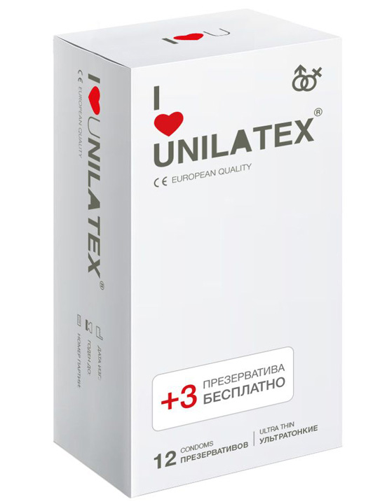 Презервативы Unilatex Ultra Thin, ультратонкие, 12 шт.