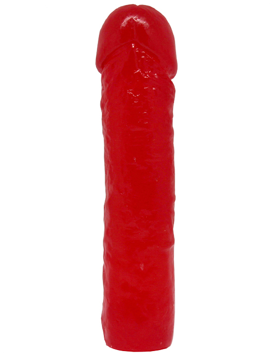 Фаллоимитатор, гелевый, красный, 38x165 мм