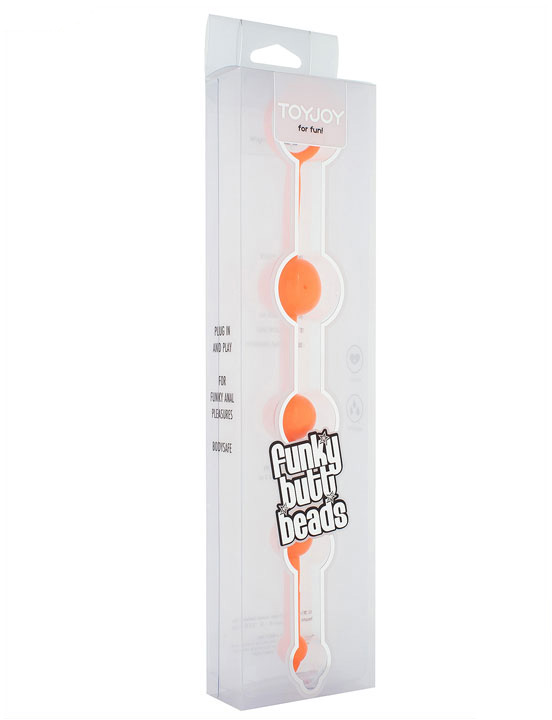 Анальная цепочка Funky Butt Beads, оранжевая, 30x280 мм