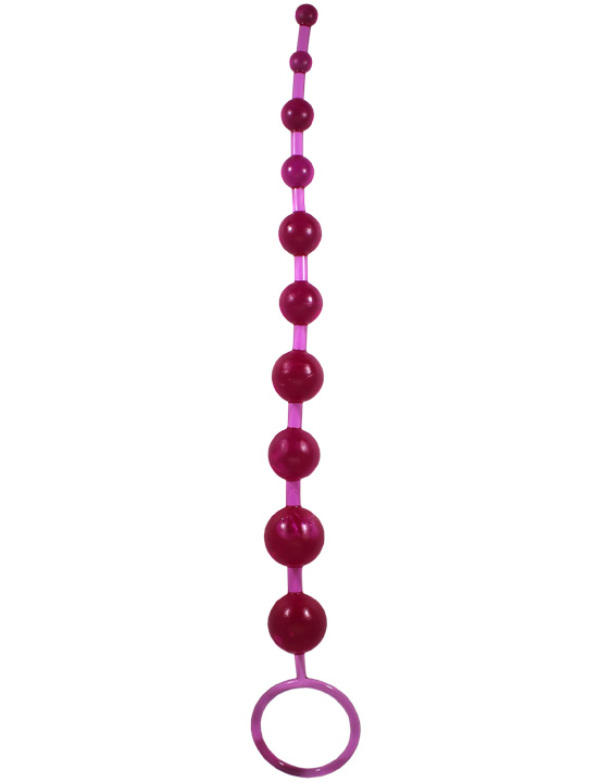 Анальные шарики с ручкой, розовые, 300 мм