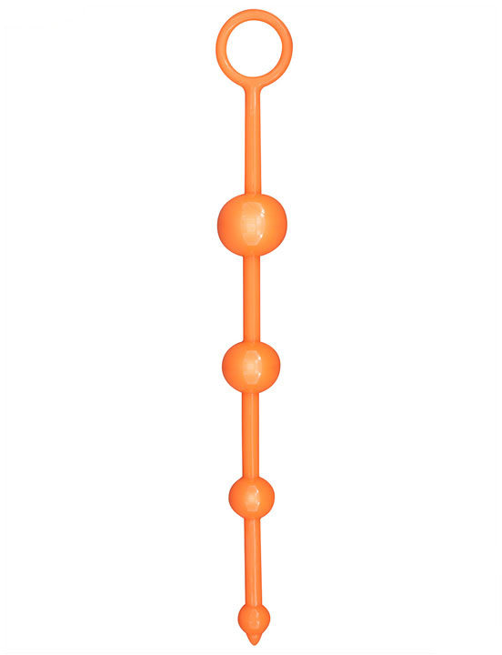 Анальная цепочка Funky Butt Beads, оранжевая, 30x280 мм