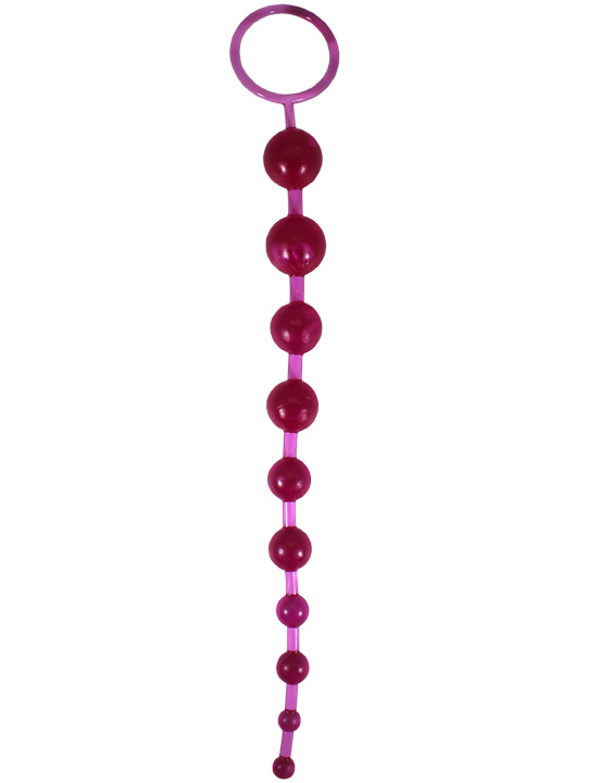 Анальные шарики с ручкой, розовые, 300 мм