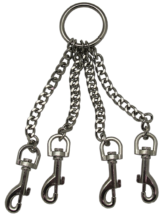 Четыре цепи на кольце с одной стороны и карабинами на другой, 150 мм
