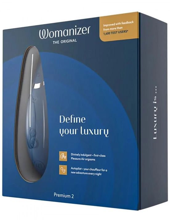 Стимулятор клитора Womanizer Premium 2, синий