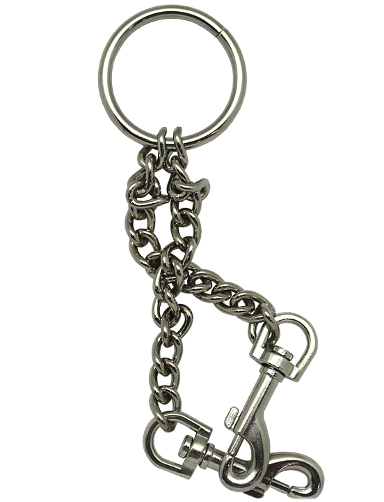 Цепь с центральным кольцом и карабинами по обе стороны, длина цепи 150 мм