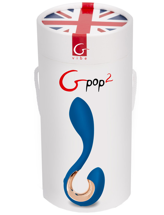 Анально-вагинальный вибратор Gpop2, синий, 28x125 мм