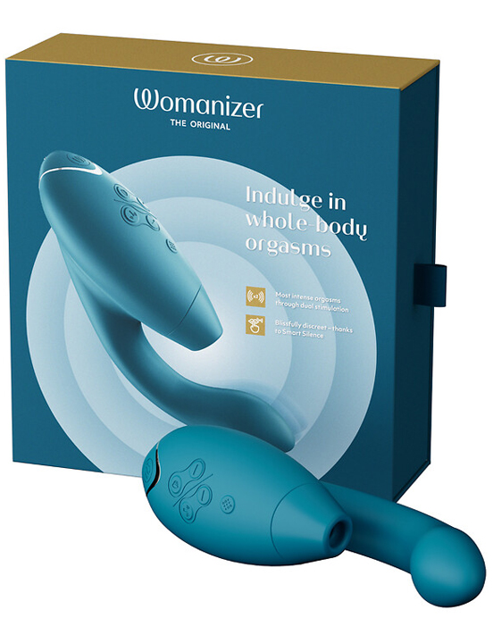 Стимулятор клитора и точки G Womanizer Duo 2, бирюзовый
