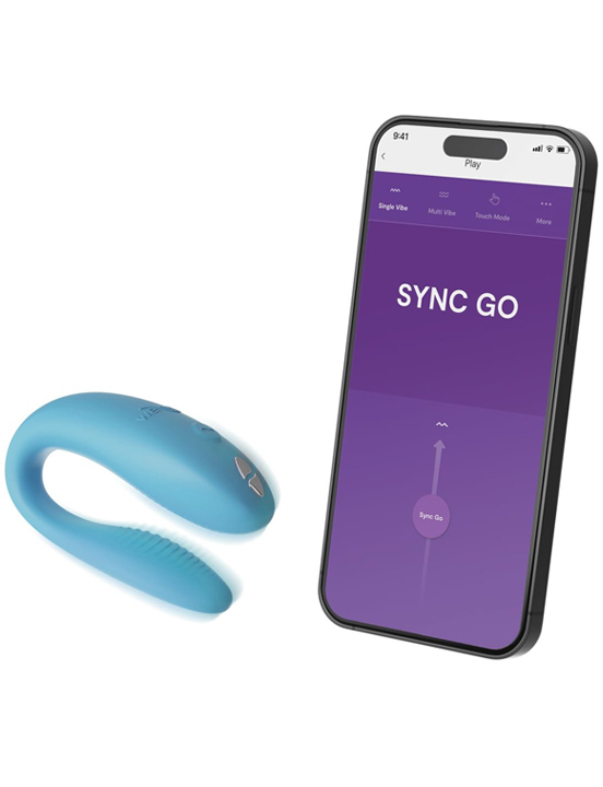 Вибромассажёр для пар We-Vibe Sync Go, голубой