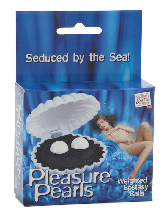 Шарики Pleasure Pearls в белой ракушке, белые, диаметр 20 мм