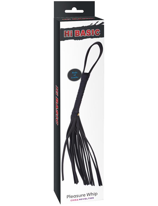 Плеть Pleasure Whip, 20 полос из искусственной кожи, чёрная