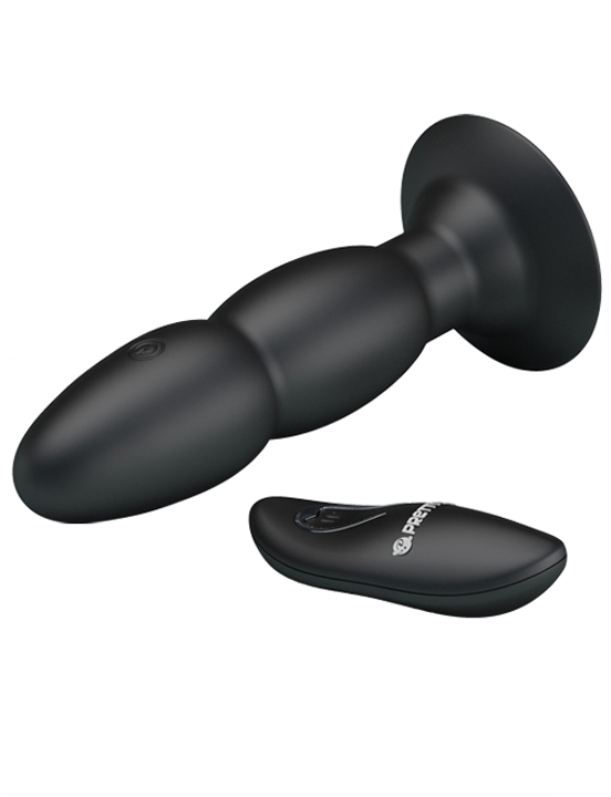 Вибропробка на присоске с дистанционным пультом, 4 вида ротации, 37x135 мм