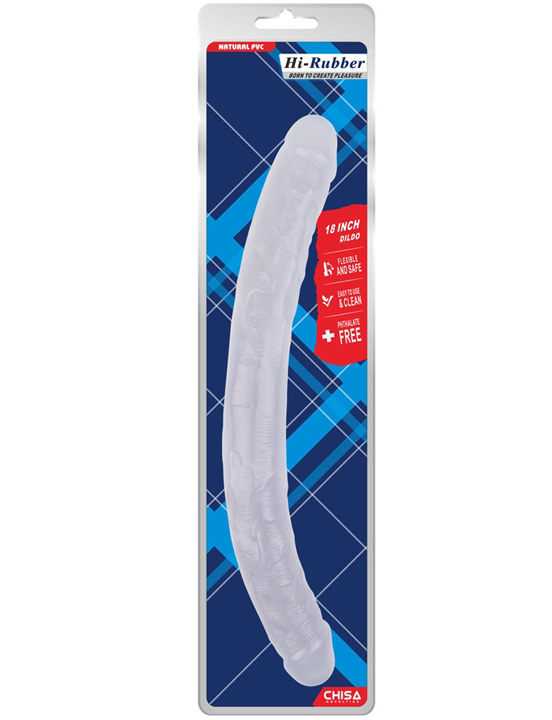 Фаллоимитатор сдвоенный, прозрачный, 47x460 мм