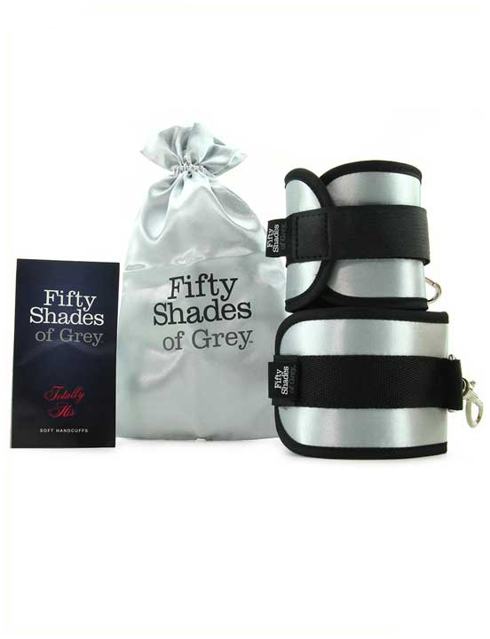 Наручники Fifty Shades of Grey Totally His текстильные, серые с чёрным, размер универсальный