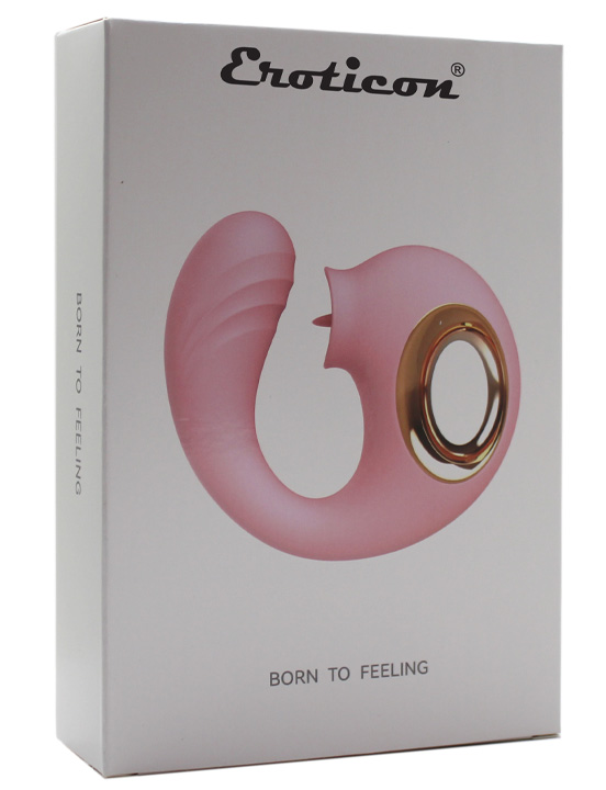 Вибратор Eroticon Lovely с клиторальным стимулятором, розовый, 30x85x175 мм