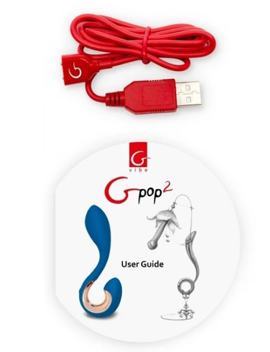 Анально-вагинальный вибратор Gpop2, синий, 28x125 мм