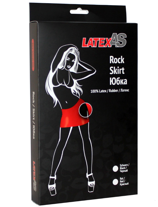 Юбка латексная, красная, размер L