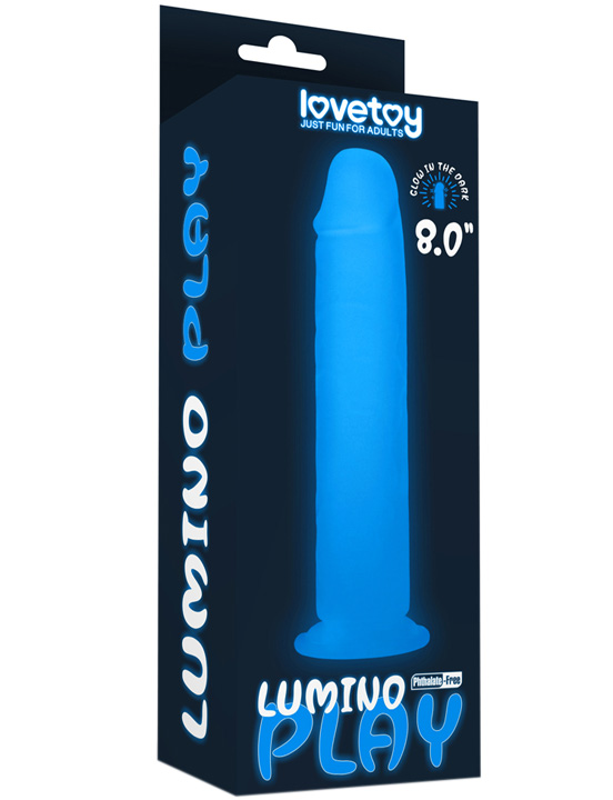 Фаллоимитатор 8'' Lumino Play Dildo светящийся на присоске, 40x210 мм