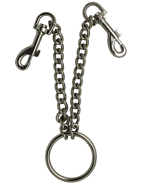 Цепь с центральным кольцом и карабинами по обе стороны, длина цепи 150 мм