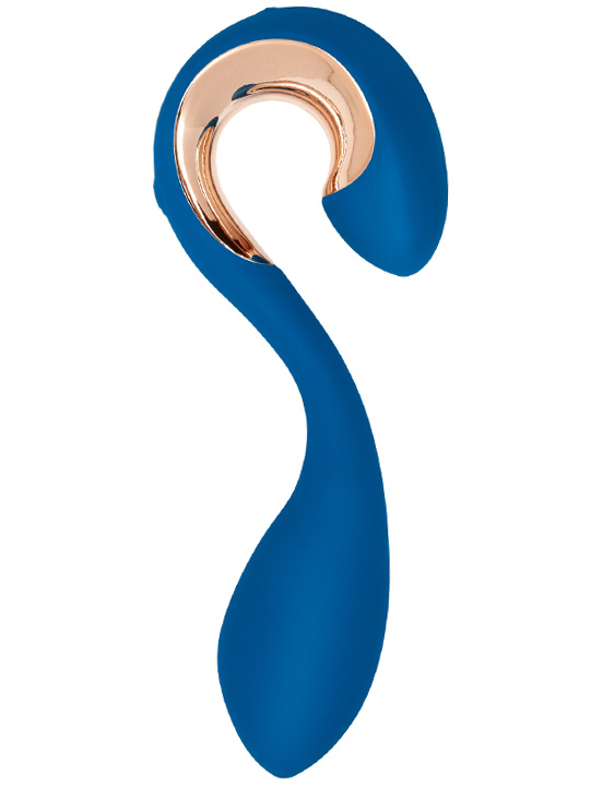 Анально-вагинальный вибратор Gpop2, синий, 28x125 мм