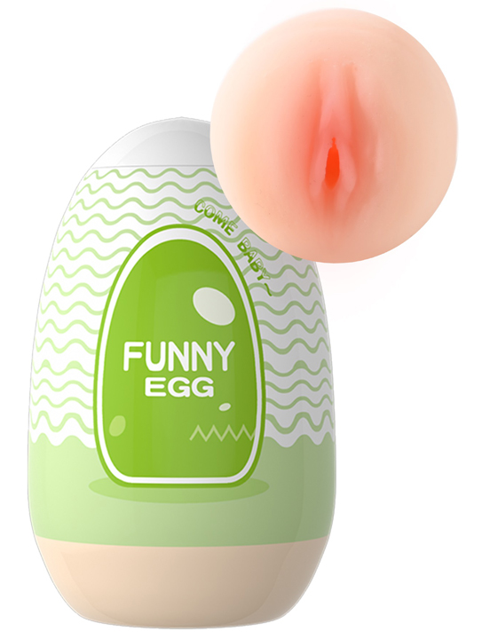Мастурбатор-яйцо Eroticon Fanny Egg (вагина), зелёный, 40x90 мм