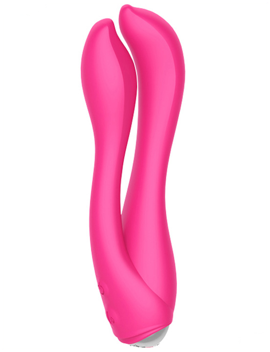 Вибратор двойной Gofinger, 2 мотора, USB, розовый