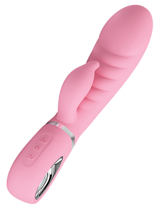 Вибратор Prescott с мягкой головкой и клиторальной стимуляцией, розовый, 39x200 мм