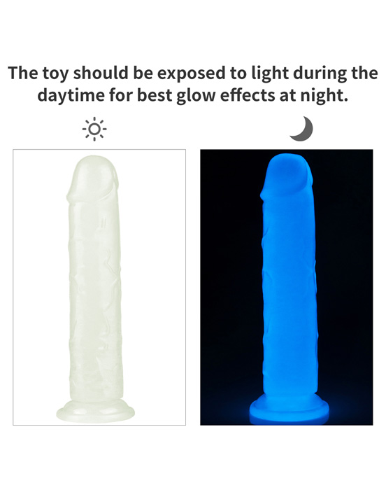 Фаллоимитатор 8'' Lumino Play Dildo светящийся на присоске, 40x210 мм