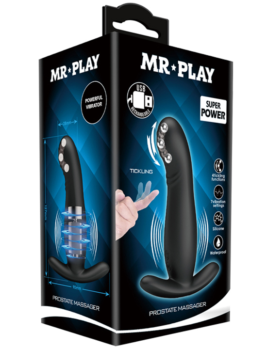Вибропробка с массажем простаты Mr.Play, 7+4 режимов, силикон, чёрная, 30x125 мм