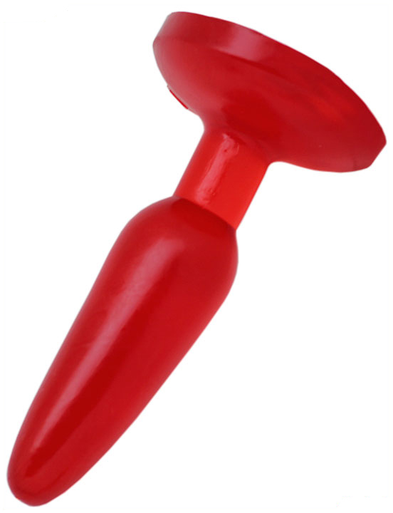 Анальная пробка, гелевая, красная, 35x130 мм