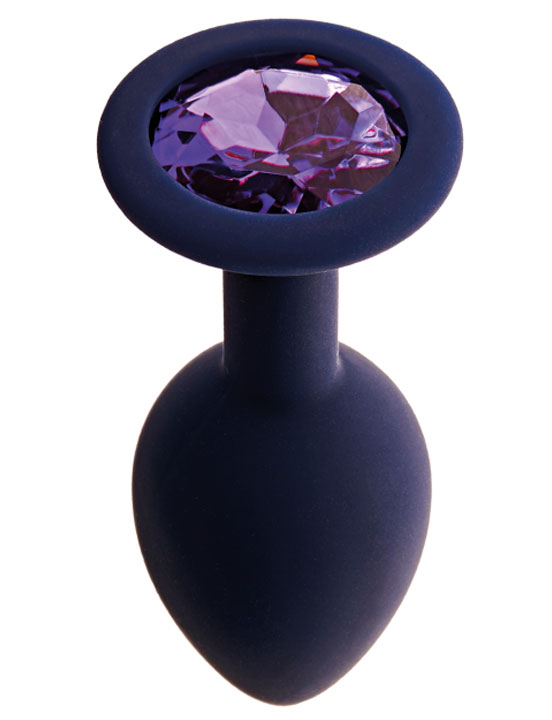 Анальная пробка Gamma с фиолетовым кристаллом, черничный, 2,8x7,2 см