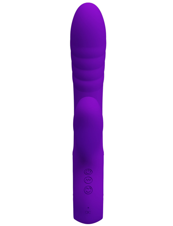 Вибратор JERSEY с вакуумом, силикон, 12x4 режима, силикон, фиолетовый, 36x218 мм