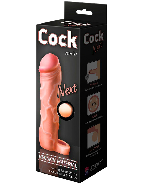 Фаллоудлинитель COCK NEXT с кольцом, неоскин, 43x210 мм