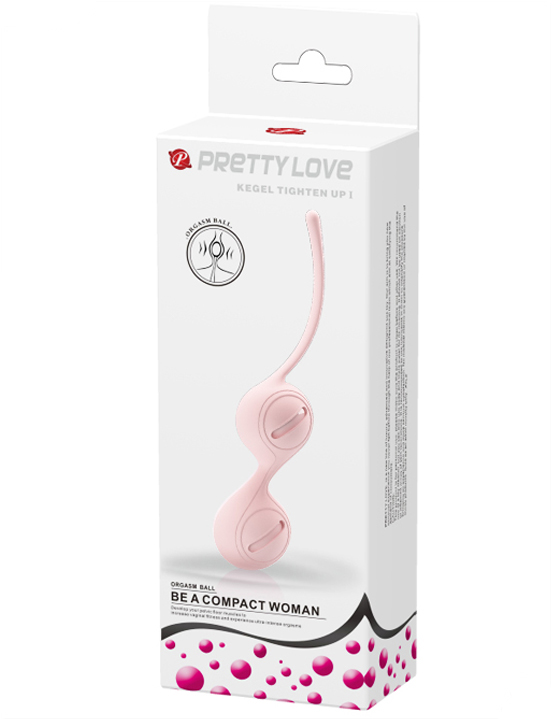 Вагинальные шарики Kegel Tighten UP I со смещённым центром, светло-розовые