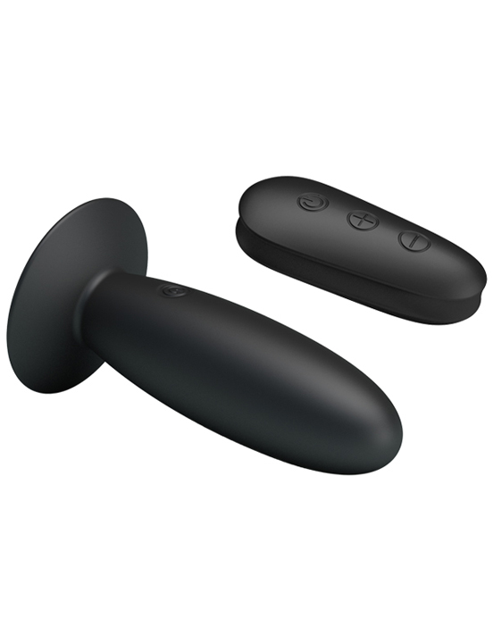 Вибропробка Mr.Play на присоске с пультом, 12 режимов, силикон, чёрная, 33x110 мм