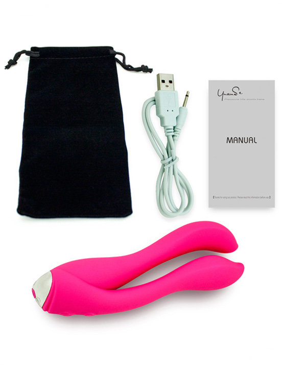 Вибратор двойной Gofinger, 2 мотора, USB, розовый
