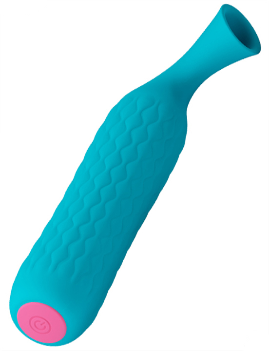 Стимулятор клитора Quentin, вакуумный, голубой, 146 мм