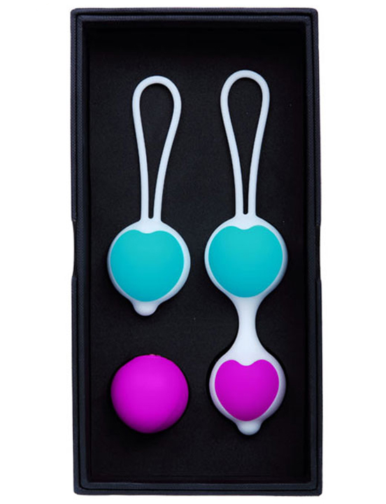 Набор вагинальных шариков, 4 шт. по 30 г и 40 г, силикон, голубые и фиолетовые