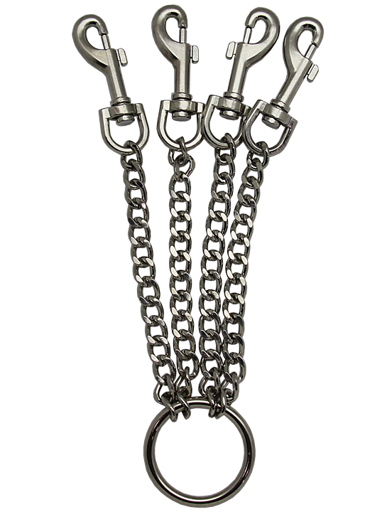 Четыре цепи на кольце с одной стороны и карабинами на другой, 150 мм