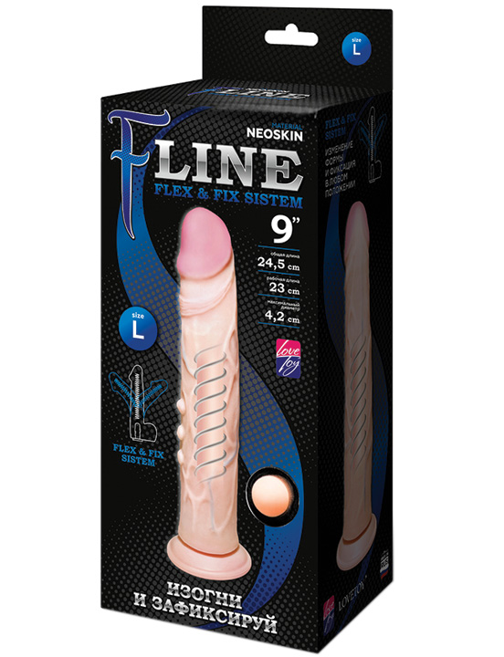 Фаллоимитатор на присоске F Line, неоскин, телесный, 42x245 мм