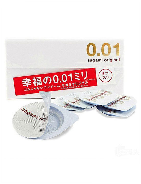 Презервативы Sagami Original 0.01, тонкие, полиуретановые, 5 шт.