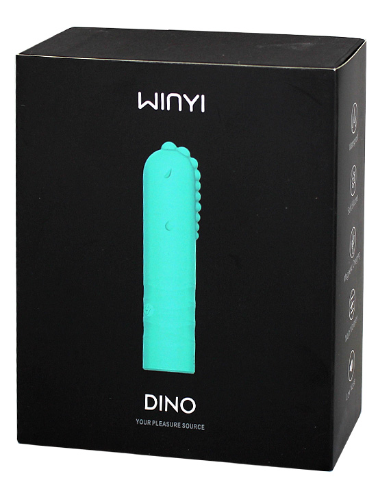 Минивибратор Dino, силикон, магнитная зарядка, 7 режимов, зелёный, 20х86 мм
