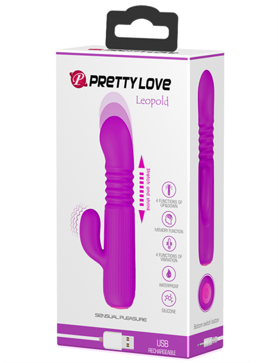 Вибратор Leopold фрикционный, 4 вида вибраций, фиолетовый, 29x155 мм