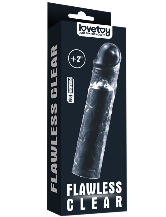 Насадка-удлинитель Flawless clear на пенис, 40x190 мм