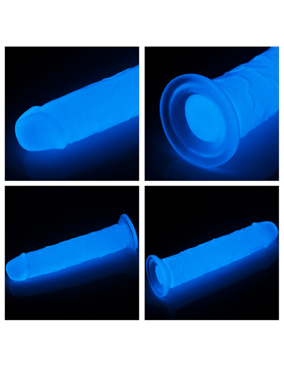 Фаллоимитатор 8'' Lumino Play Dildo светящийся на присоске, 40x210 мм