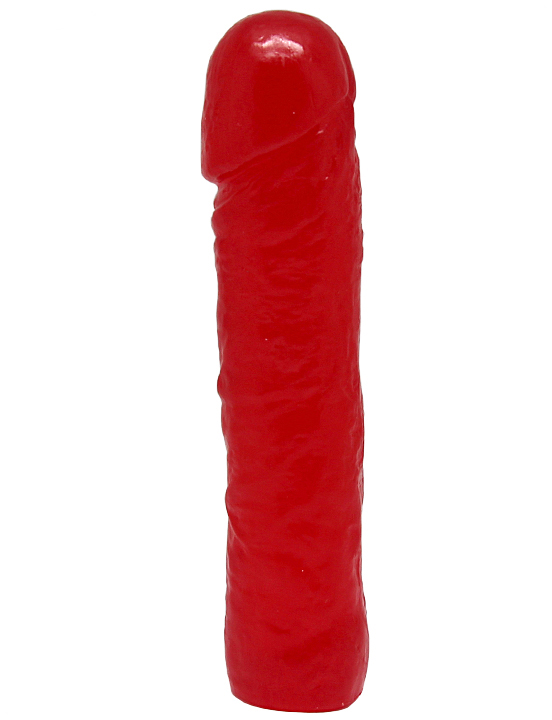 Фаллоимитатор, гелевый, красный, 38x165 мм