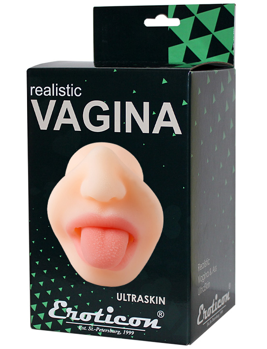 Мастурбатор ротик с языком 3D, телесный, 95x60x180 мм