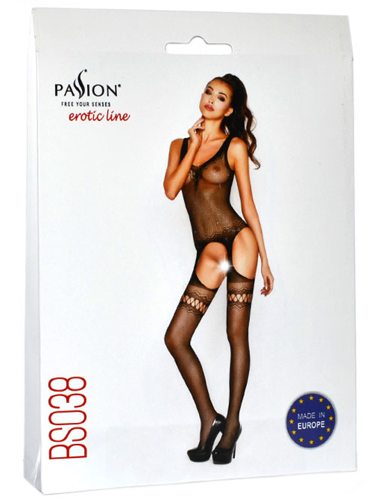 Боди с чулками, классический, чёрный, размер OS