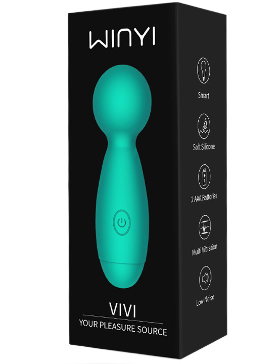 Минивибратор Vivi, жидкий силикон, 10 режимов, зелёный