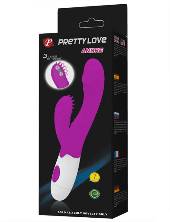 Вибратор Andre с эффектом «шаловливого пальчика», 3x7 режимов, силикон, 30x200 мм